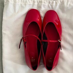 Zara Women's Red Patent Leather Mary Jane Shoes